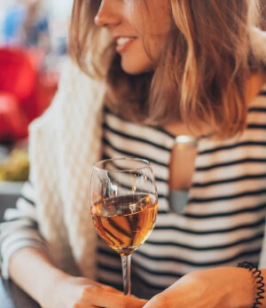 girl with wine
